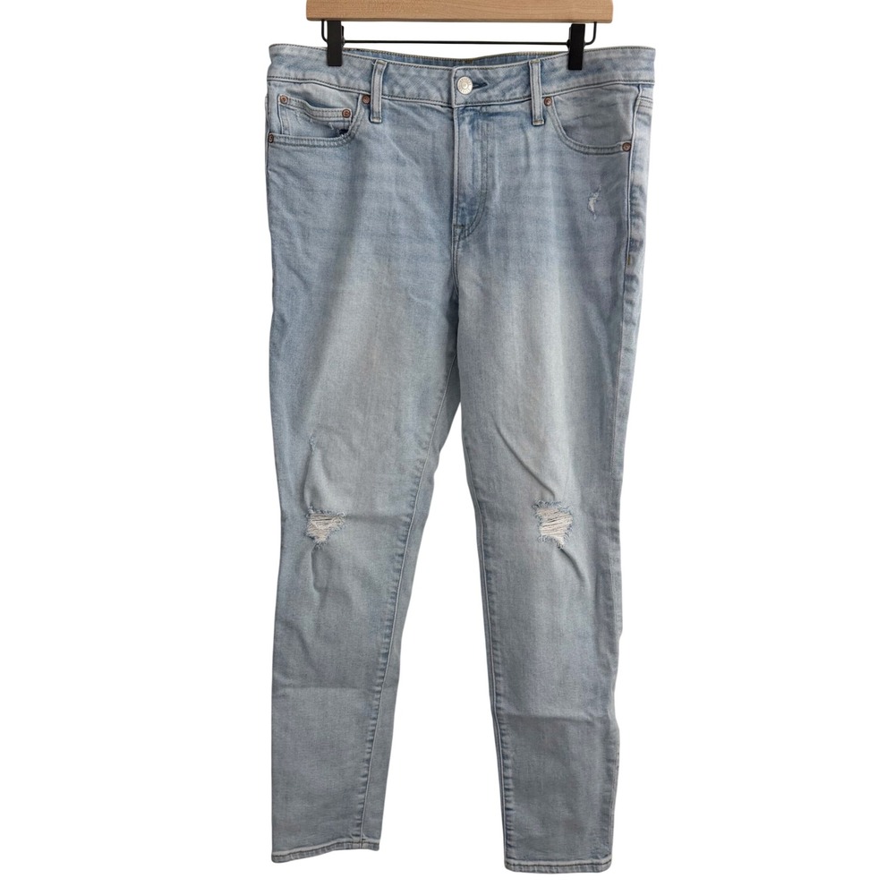 Express Distressed Super Skinny Leg Jeans Blue Streetwear Skater Emo Grunge Rock